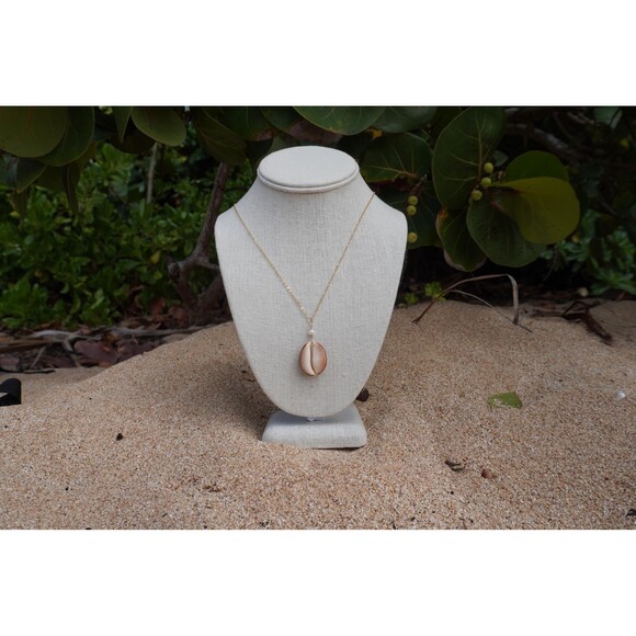 Cowrie Shell Necklace, 14k Gold Filled Chain - Picture 3 of 7